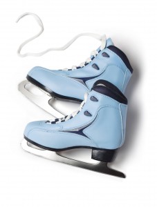 Blue ice skates